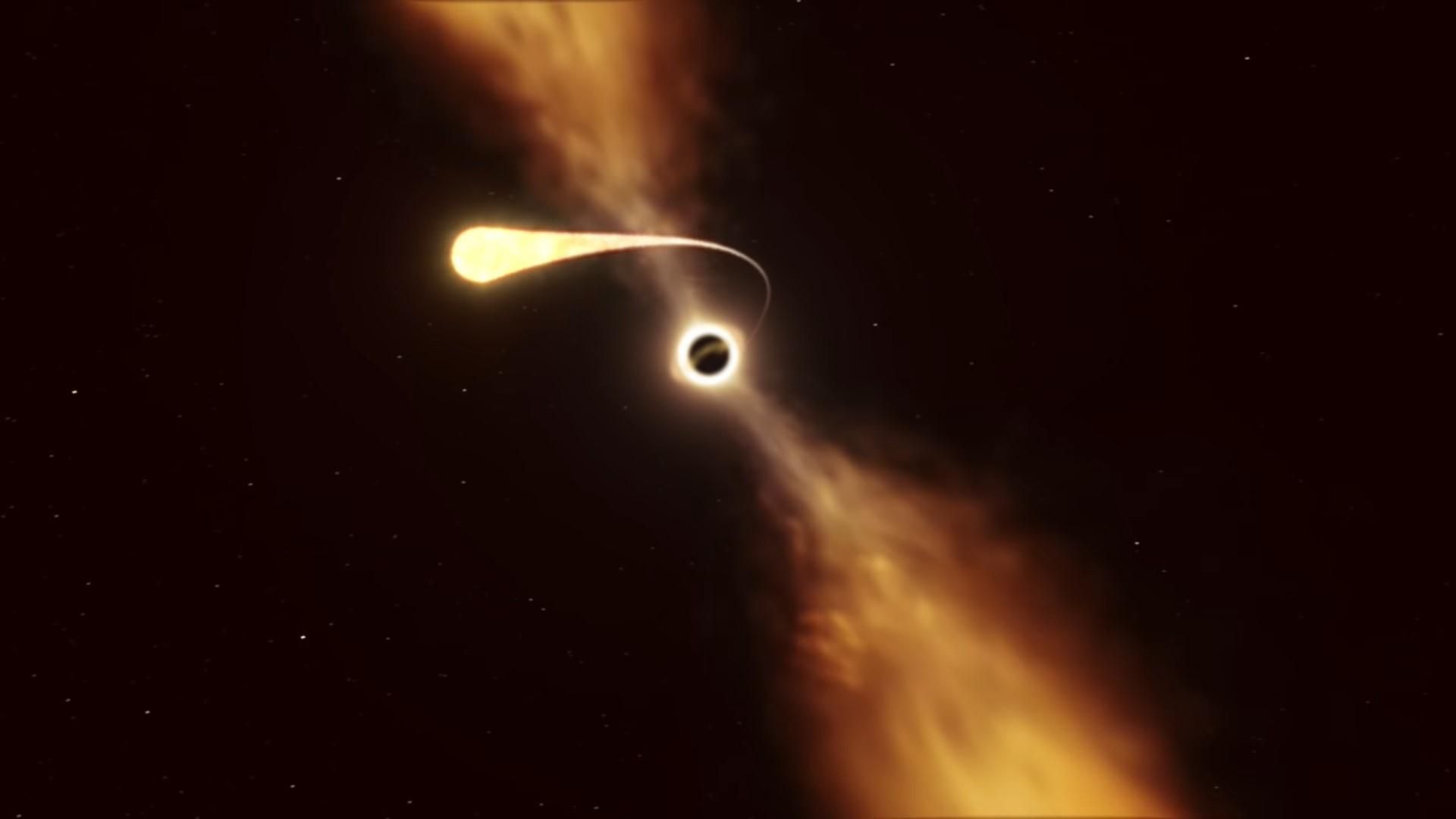 Астрономы показали гигантскую черную дыру, поглощающую звезду: видео