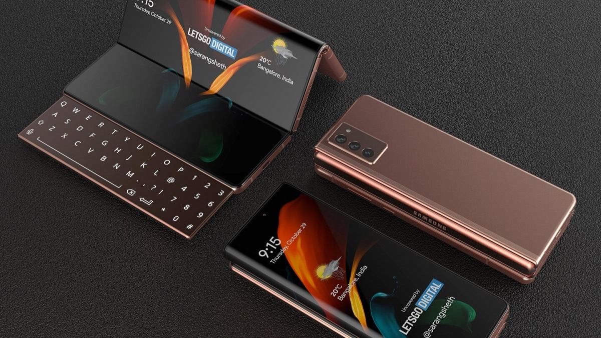 Samsung запатентовала гибкий смартфон с выдвижной клавиатурой