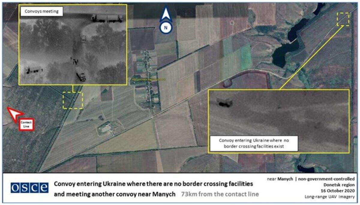 Вторгнення російських автоколон на Донбас: фото з безпілотника Вторгнення російських автоколон на Донбас: фото з безпілотника