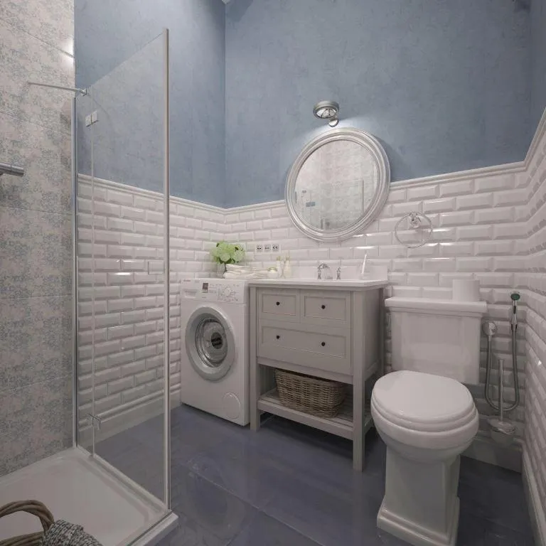 Ванна кімната блакитного кольору