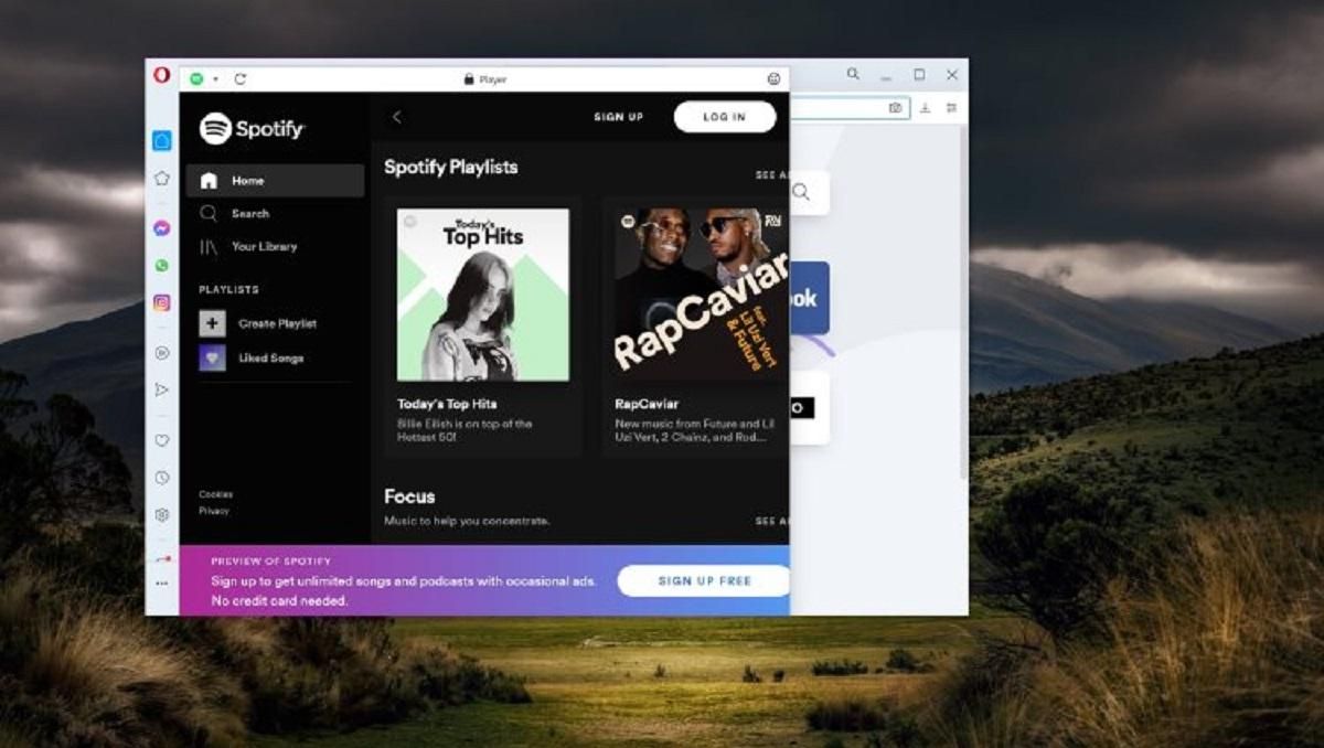 Opera отримала програвач для Spotify, Apple Music або YouTube Music