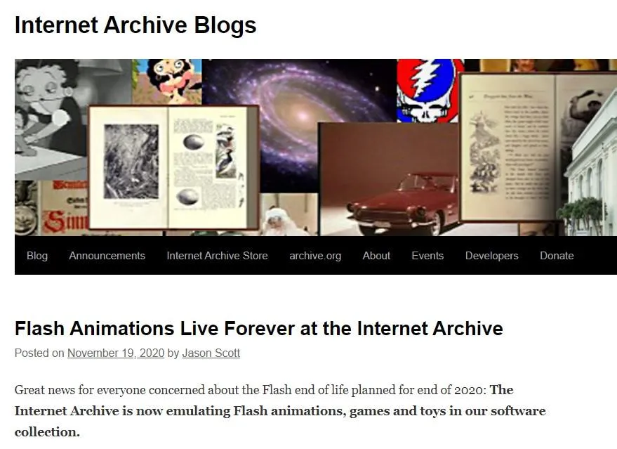Internet Archives збереже спадщину Flash Internet Archives збереже спадщину Flash