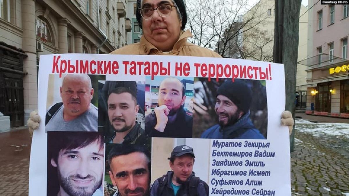 В Москве поддержали заключенных украинцев и крымских татар: фото