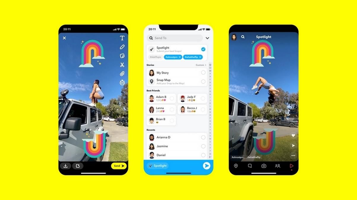 Snapchat запустила конкурента TikTok під назвою Spotlight
