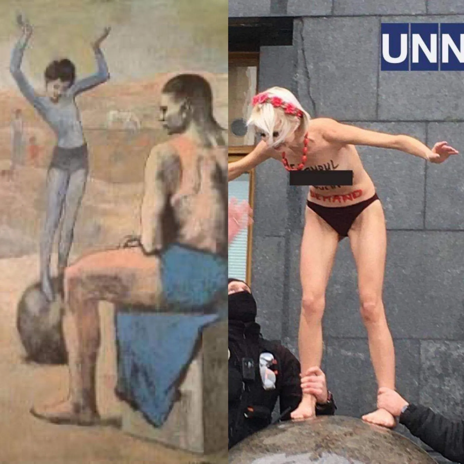 Femen, Київ, ОПУ, акція проти насилля, оголена активістка