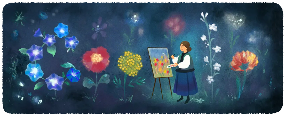 Google, Дудл, Екатерина Белокур, художница, 120 лет, картины, искусство, наивное искусство