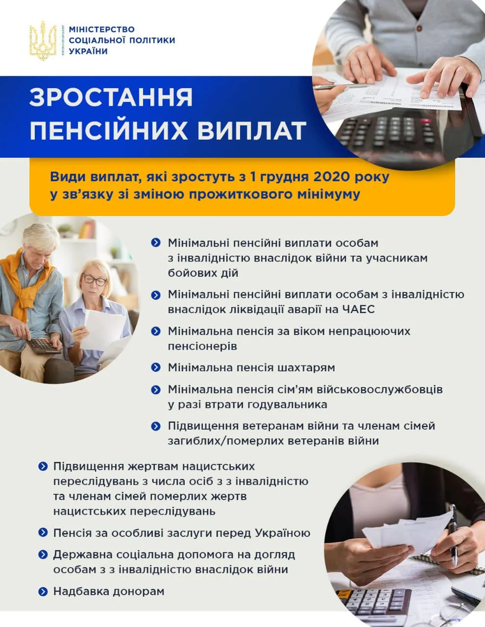 Зростання пенсій в Україні Інфографіка