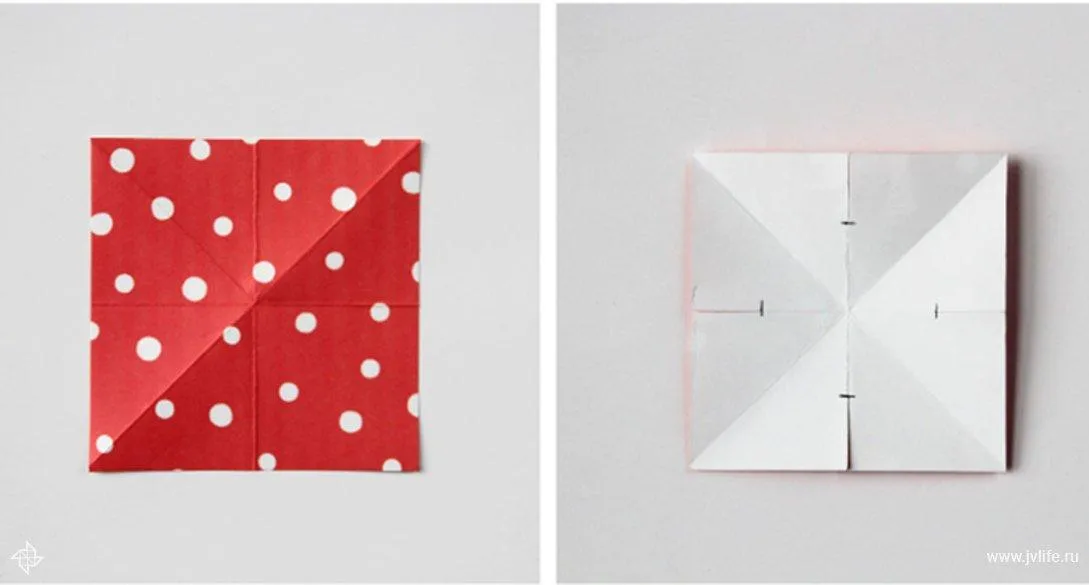 З паперу потрібно вирізати квадрати та зігнути їх З паперу потрібно вирізати квадрати та зігнути їх