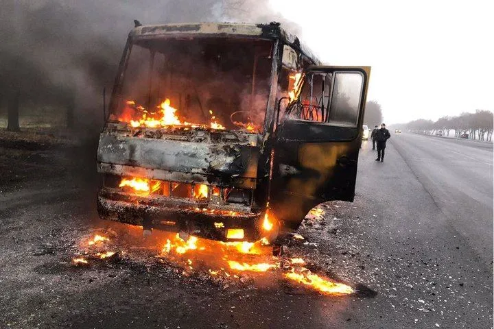 Пожежа в автобусі Дніпропетровської області