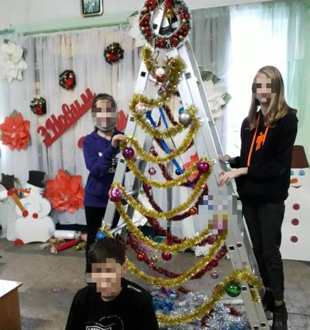 У школі на Сумщині встановили новорічну драбину
