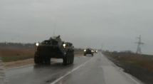 В окупованому Криму помітили колону російської військової техніки: відео В окупованому Криму помітили колону російської військової техніки: відео