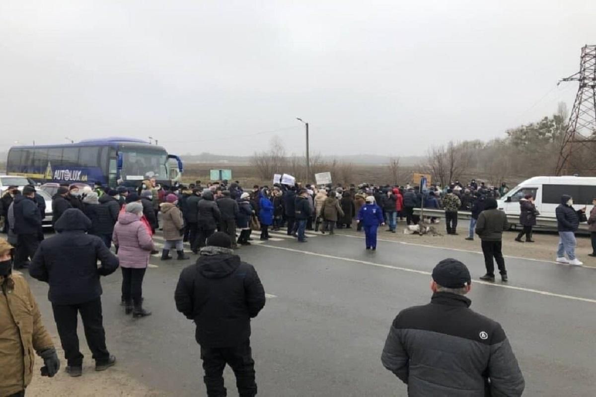 Трасса Киев - Харьков возле Лубен 4 января перекрыта митингующими