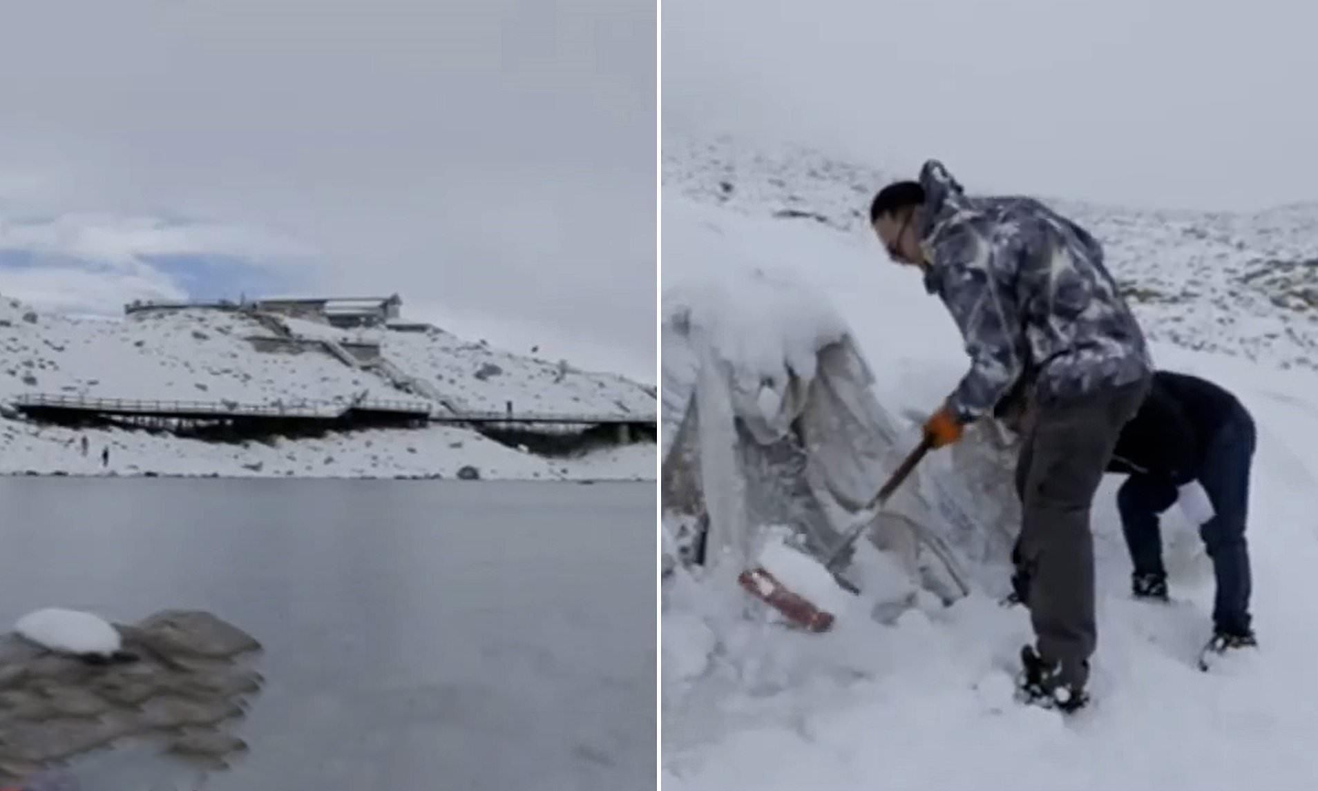 В Китае ледник Дага укрыли одеялом, чтобы он не таял: видео
