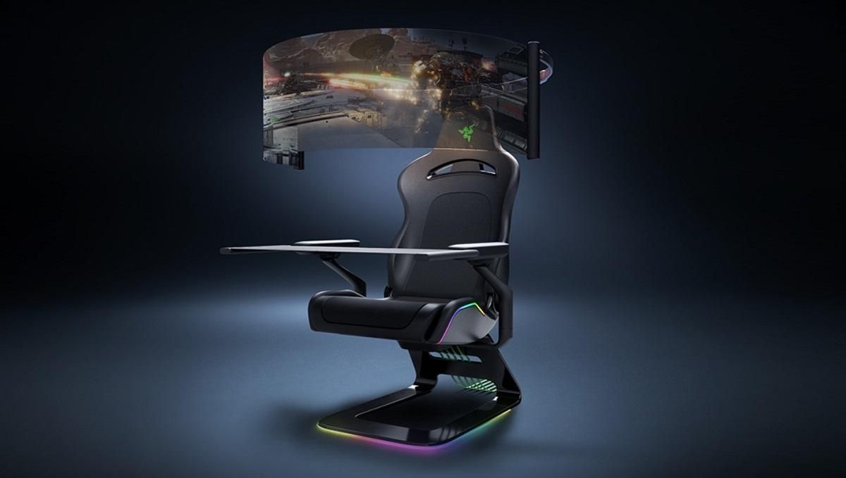 Razer представила игровое кресло будущего с гибким 60-дюймовым экраном: видео