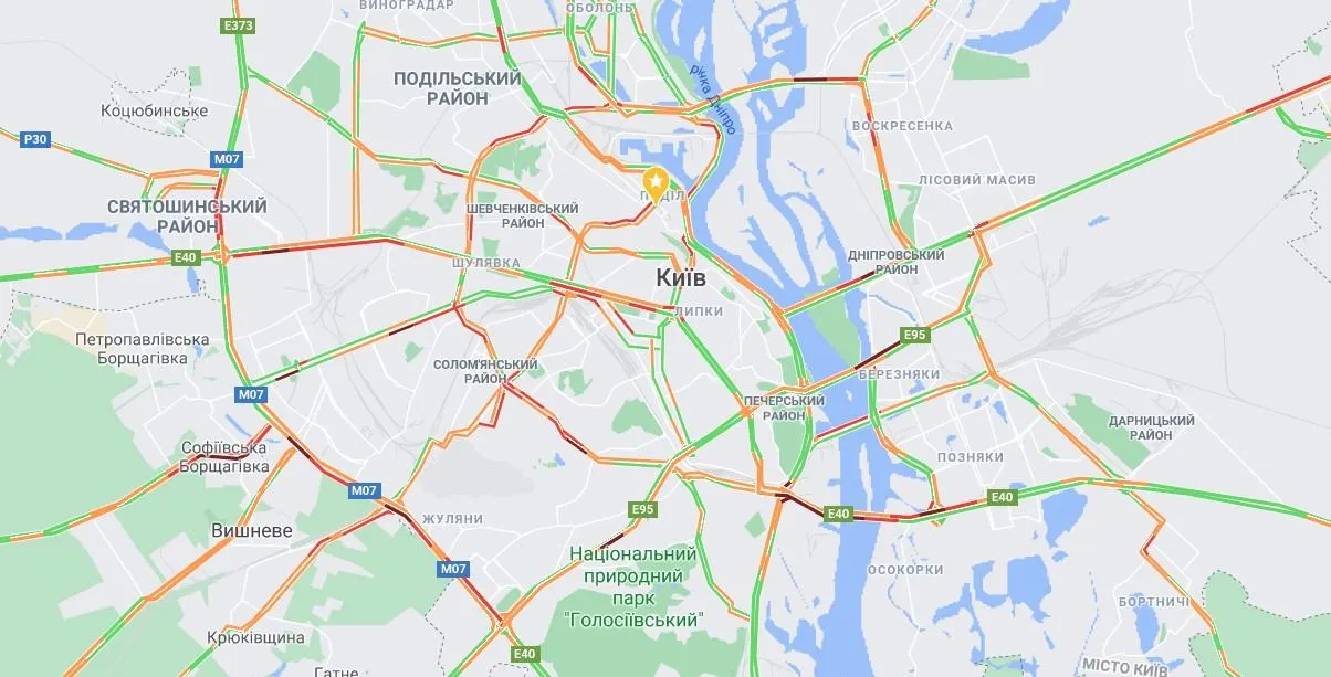 Затори у Києві 15 січня Затори у Києві 15 січня