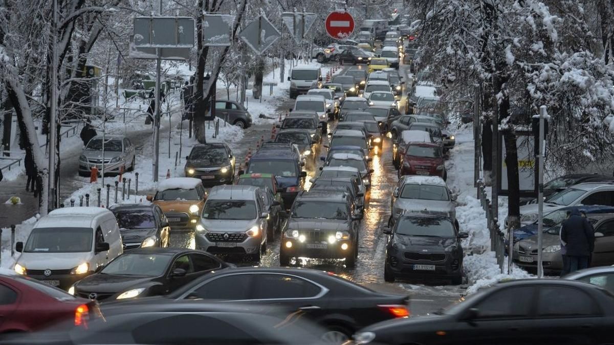 Затори у Києві 18 січня: карта Затори у Києві 18 січня: карта