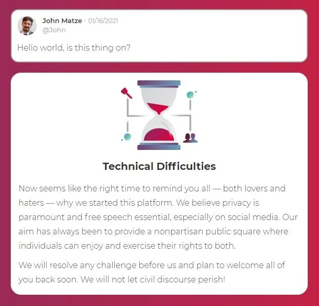 Повідомлення, опубліковані на головній сторінці Parler Повідомлення, опубліковані на головній сторінці Parler
