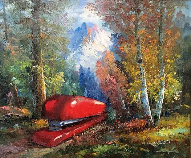 Художник скуповує невідомі картини та вписує туди найнесподіваніших персонажів. Художник скуповує невідомі картини та вписує туди найнесподіваніших персонажів.
