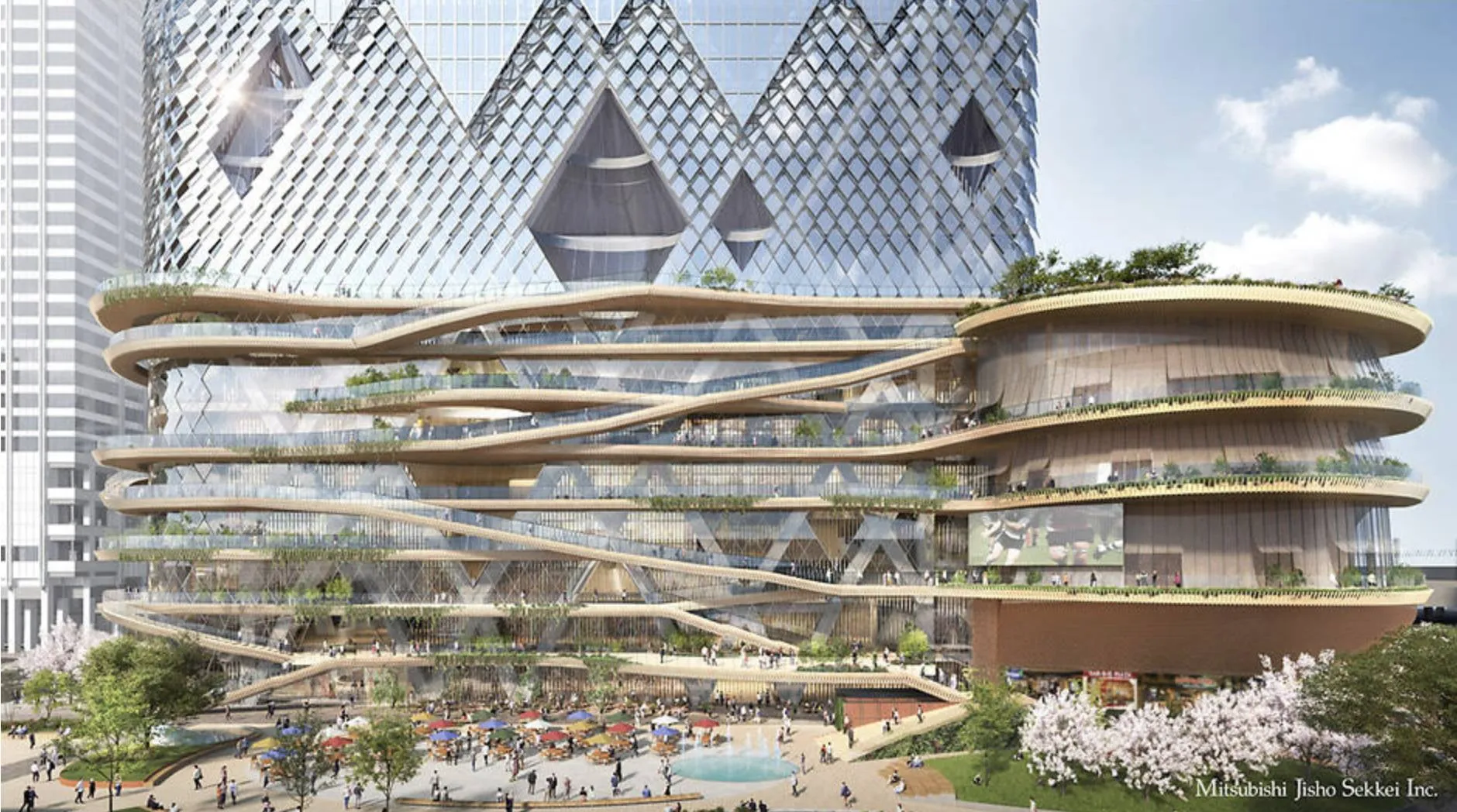 Оригінальний простір біля вежі / Фото Global constructionre view Оригінальний простір біля вежі / Фото Global constructionre view