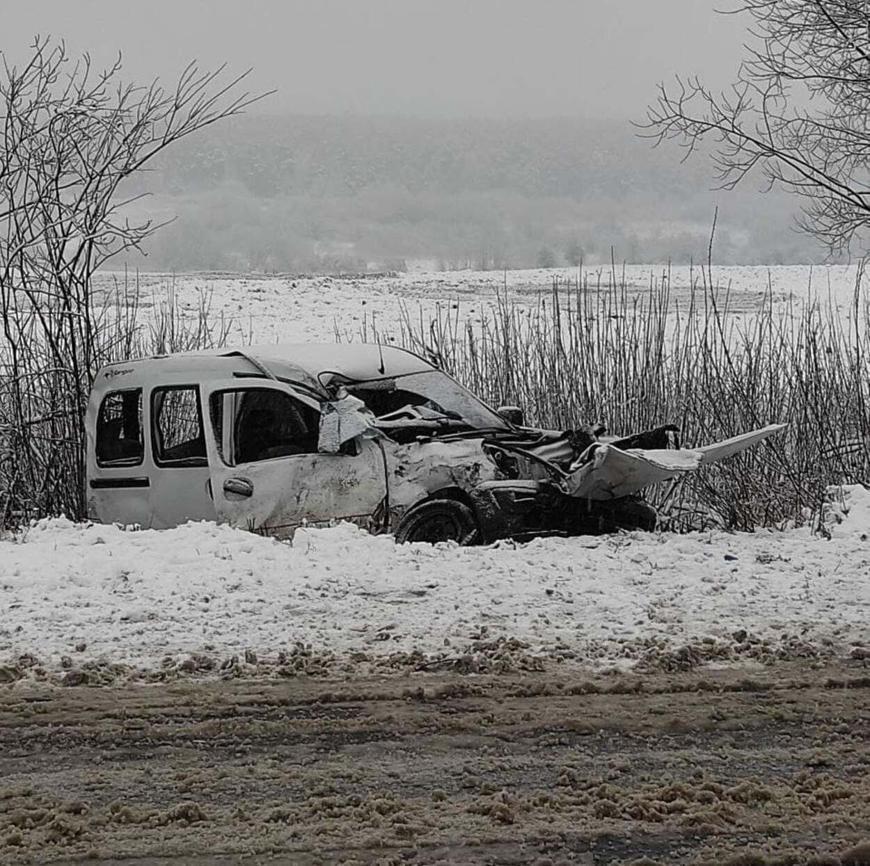 Авто вылетело в кювет: в сокрушительной ДТП на Львовщине пострадали 8 человека - фото с места аврии