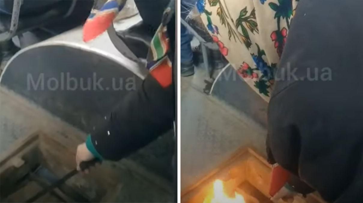В Черновцах водитель зажгла в троллейбусе факел: видео В Черновцах водитель зажгла в троллейбусе факел: видео