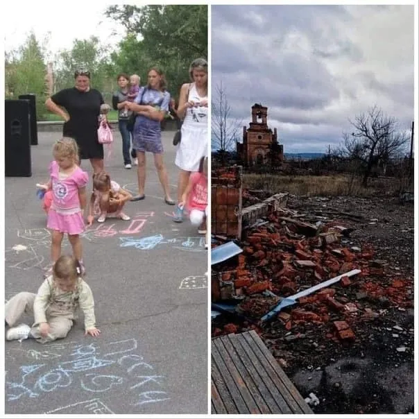 піски до та після окупації