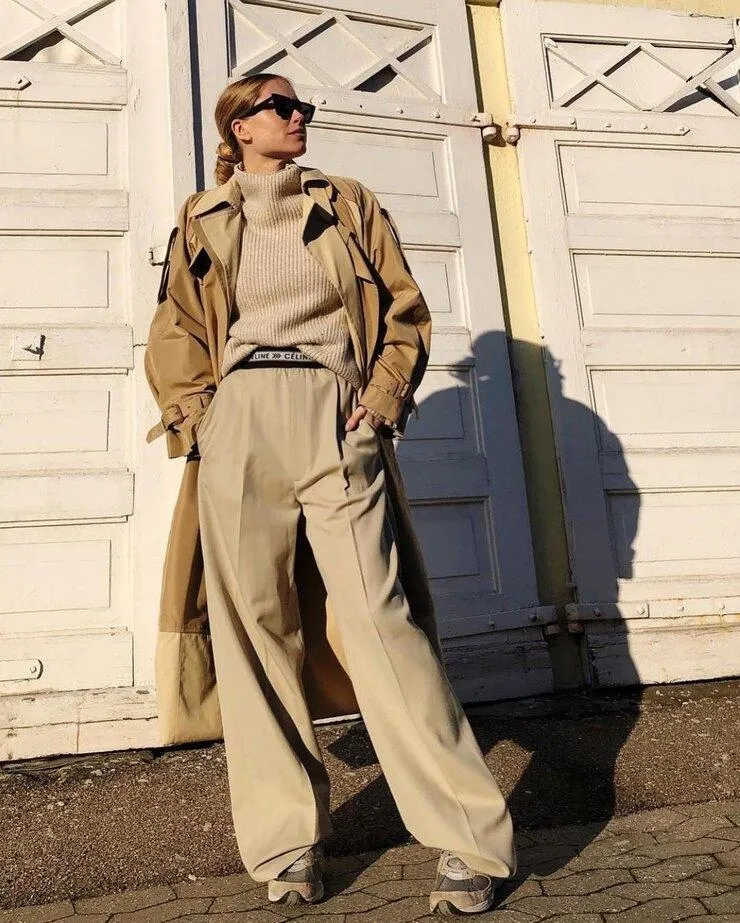 Приклади стилізування широких штанів Приклади стилізування широких штанів