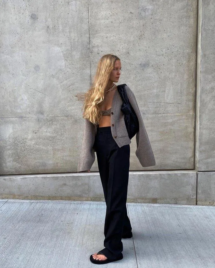 Приклади стилізування широких штанів Приклади стилізування широких штанів