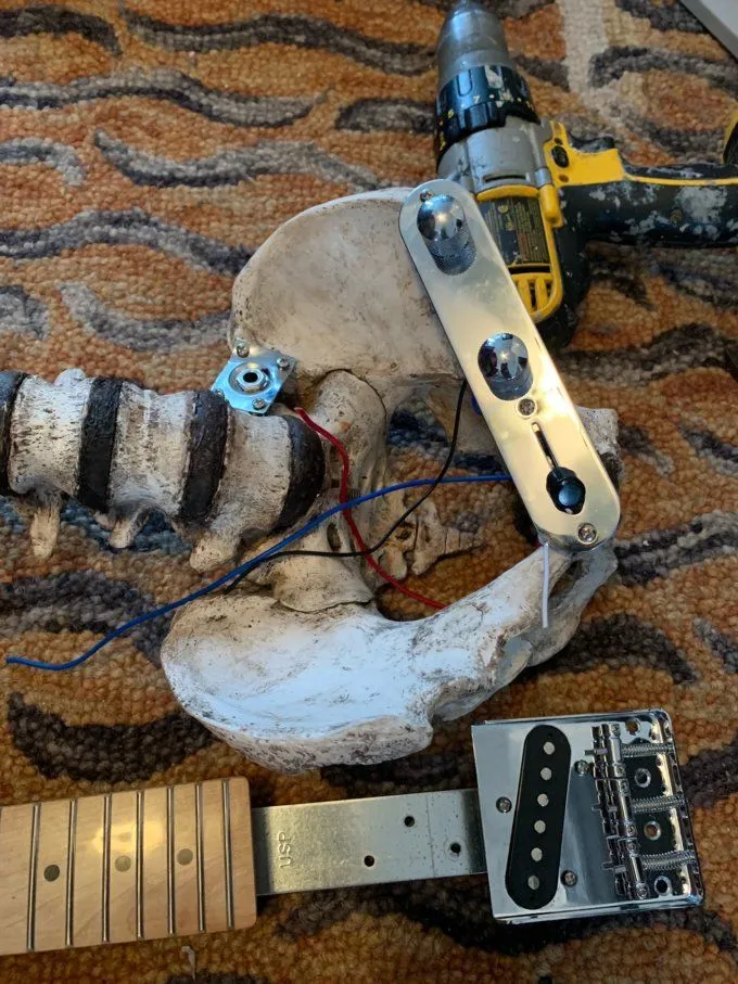 Чоловік змайстрував гітару з кісток свого померлого дядька і вона грає Чоловік змайстрував гітару з кісток свого померлого дядька і вона грає