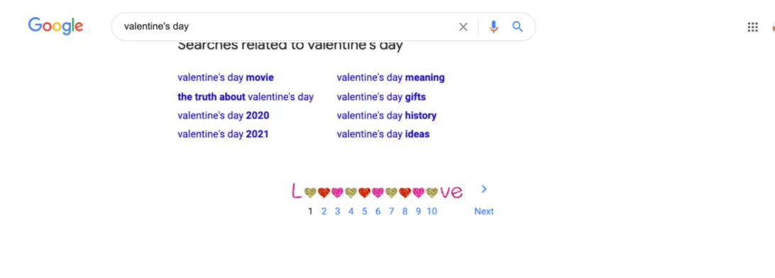 Google, дудл, День святого Валентина 2021, кохання, Love