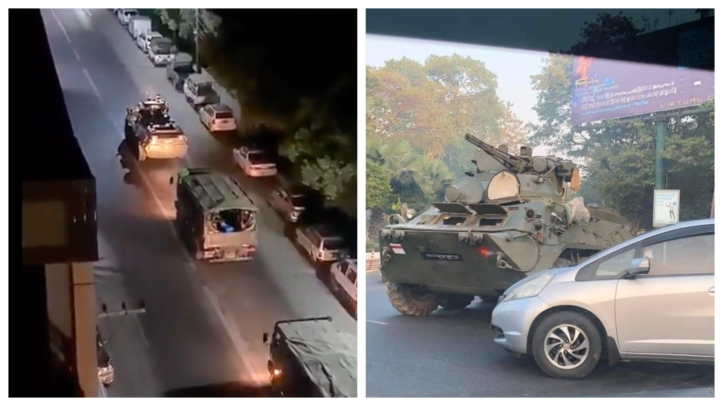 Тысячи людей вышли на протесты в Мьянме, на улицы городов вывели танки Тысячи людей вышли на протесты в Мьянме, на улицы городов вывели танки