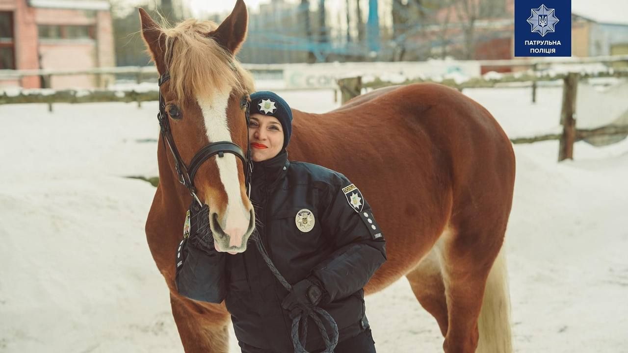 У Києві кінь-спортсмен вступив у поліцію: фото