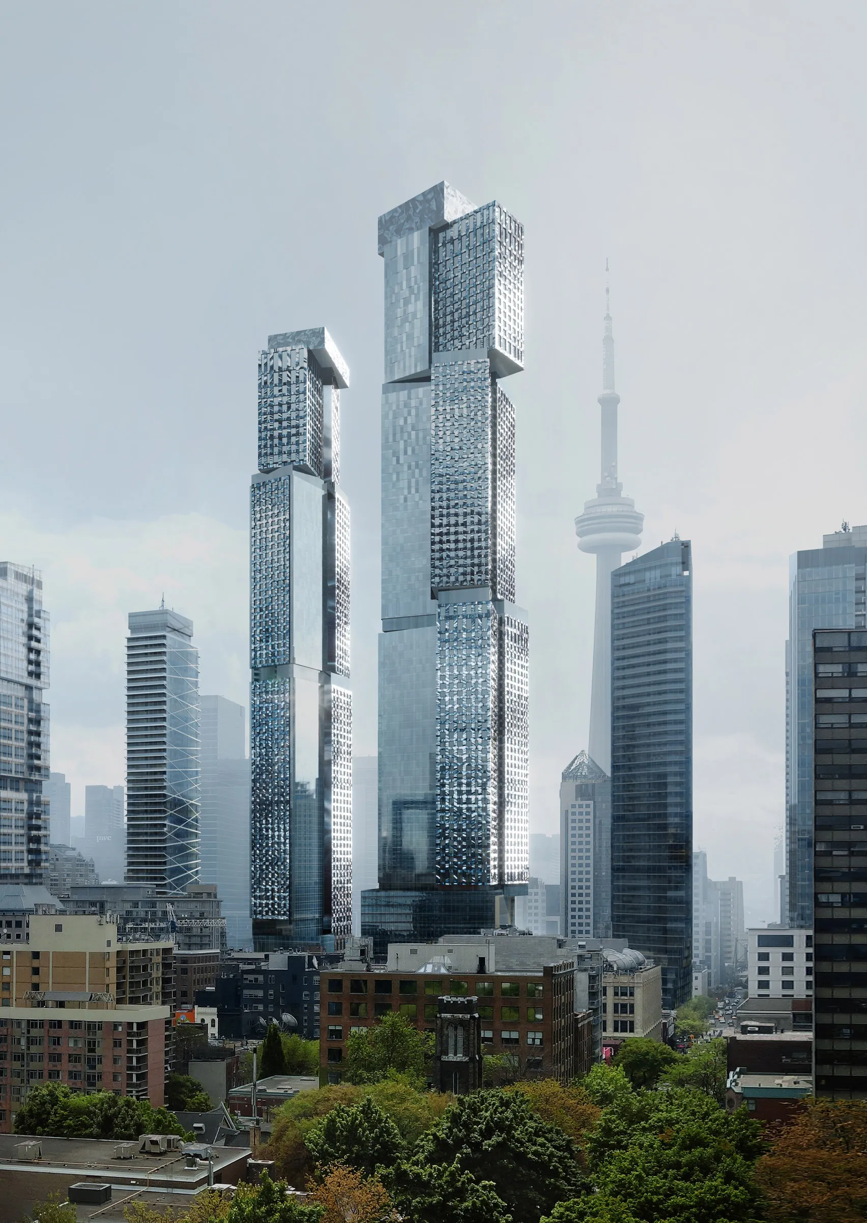Фасад покритий блискучими панелями / Фото Dezeen Фасад покритий блискучими панелями / Фото Dezeen