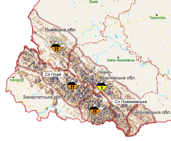 Карпати, сніголавинна небезпека, рятувальники, ДСНС, лавини, Укргідрометцентр 