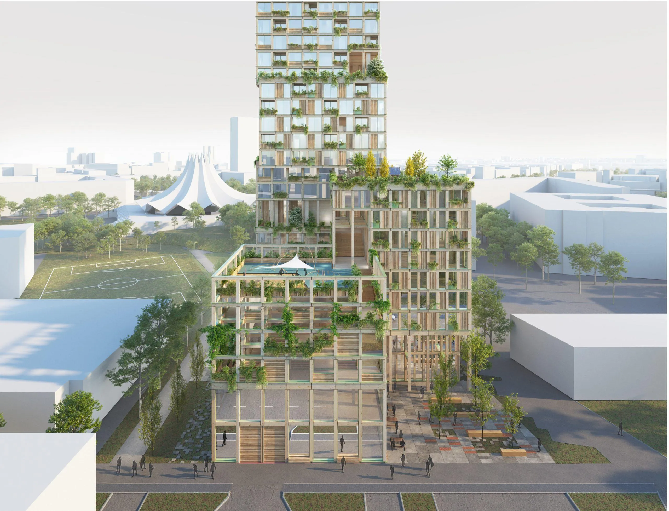 Проєкт найвищої дерев'яної вежі Європи / Фото Bloomberg CityLab Проєкт найвищої дерев'яної вежі Європи / Фото Bloomberg CityLab