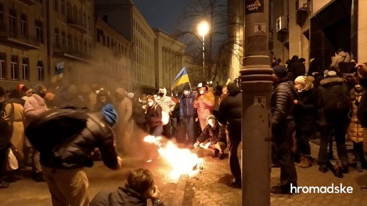 Протесты за Стерненка 23 февраля: в МВД отреагировали на схватки