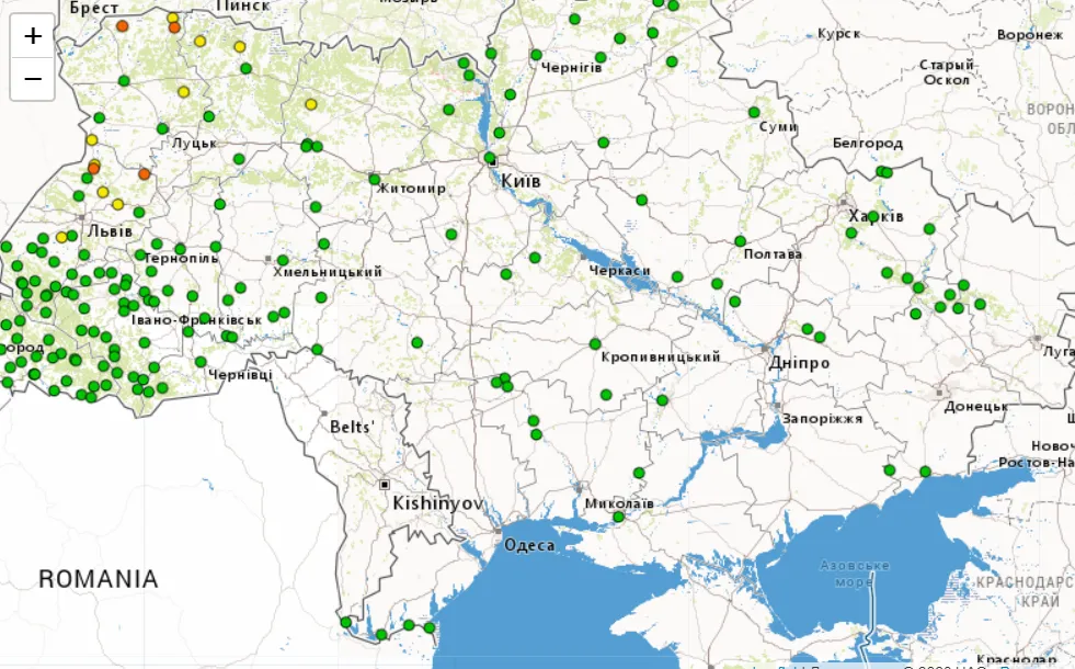 Гідрологічна ситуація в Україні 9 березня