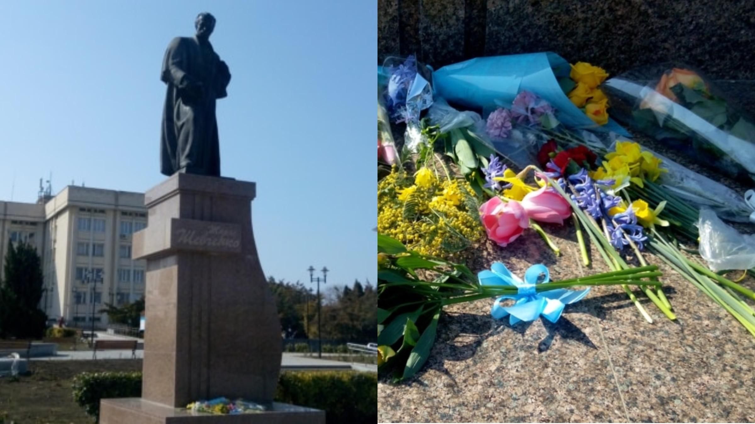 У Севастополі Шевченка вшановували синьо-жовтими квітами: фото