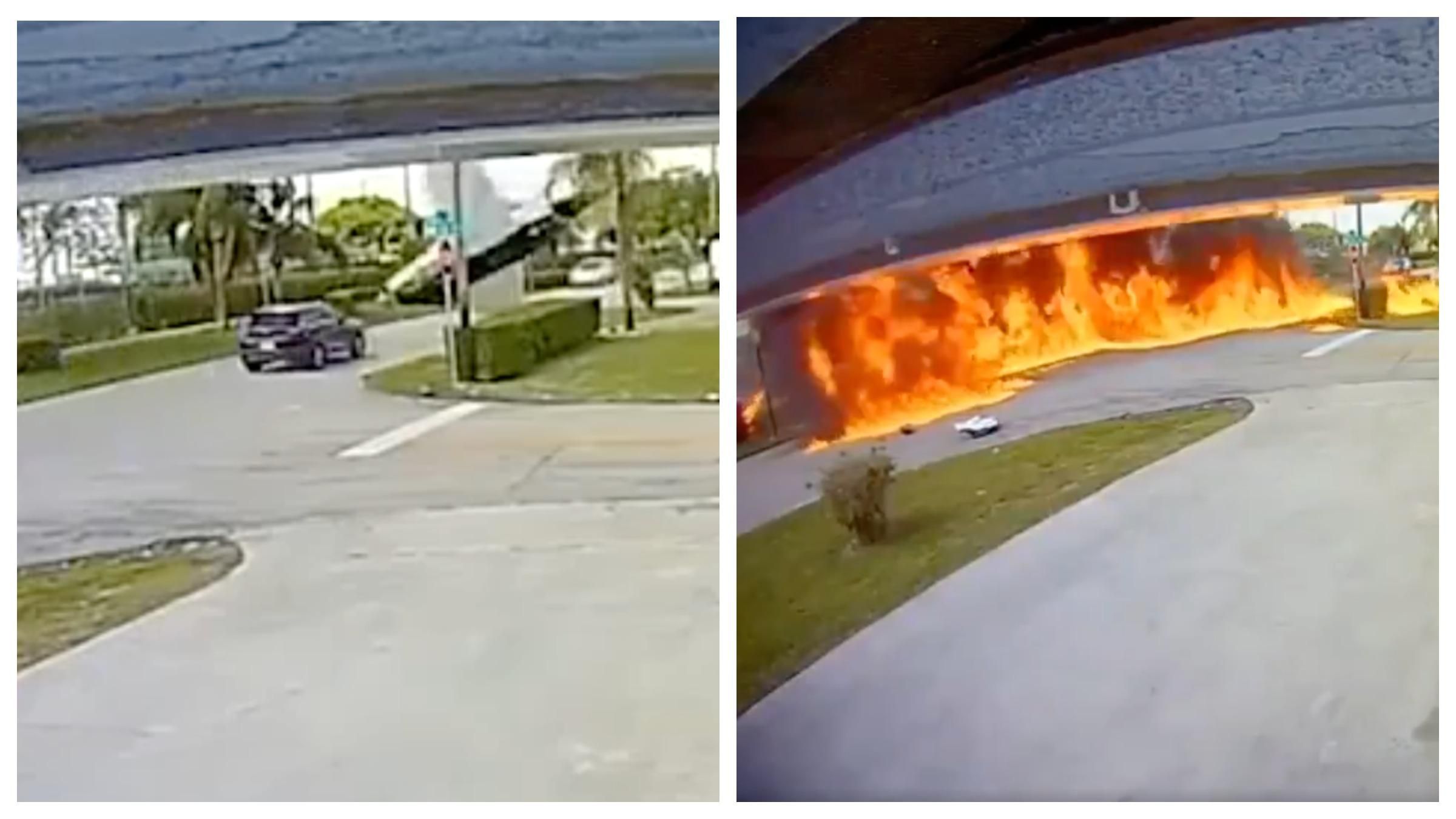 Самолет упал на авто в США и взорвался: видео смертельной катастрофы Самолет упал на авто в США и взорвался: видео смертельной катастрофы