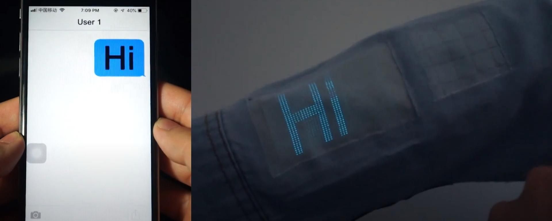 Вчені створили дисплей на тканині і зробили з нього рукав з клавішами