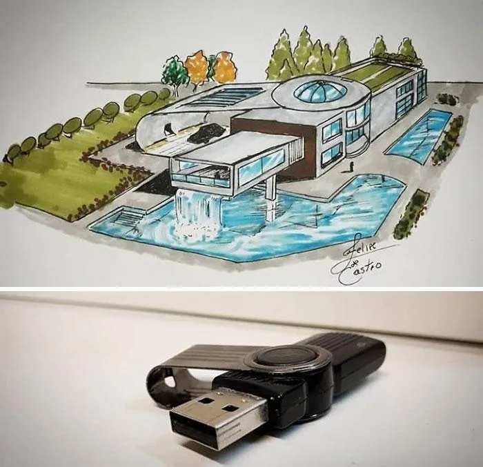На него художника вдохновила обычная флешка На него художника вдохновила обычная флешка