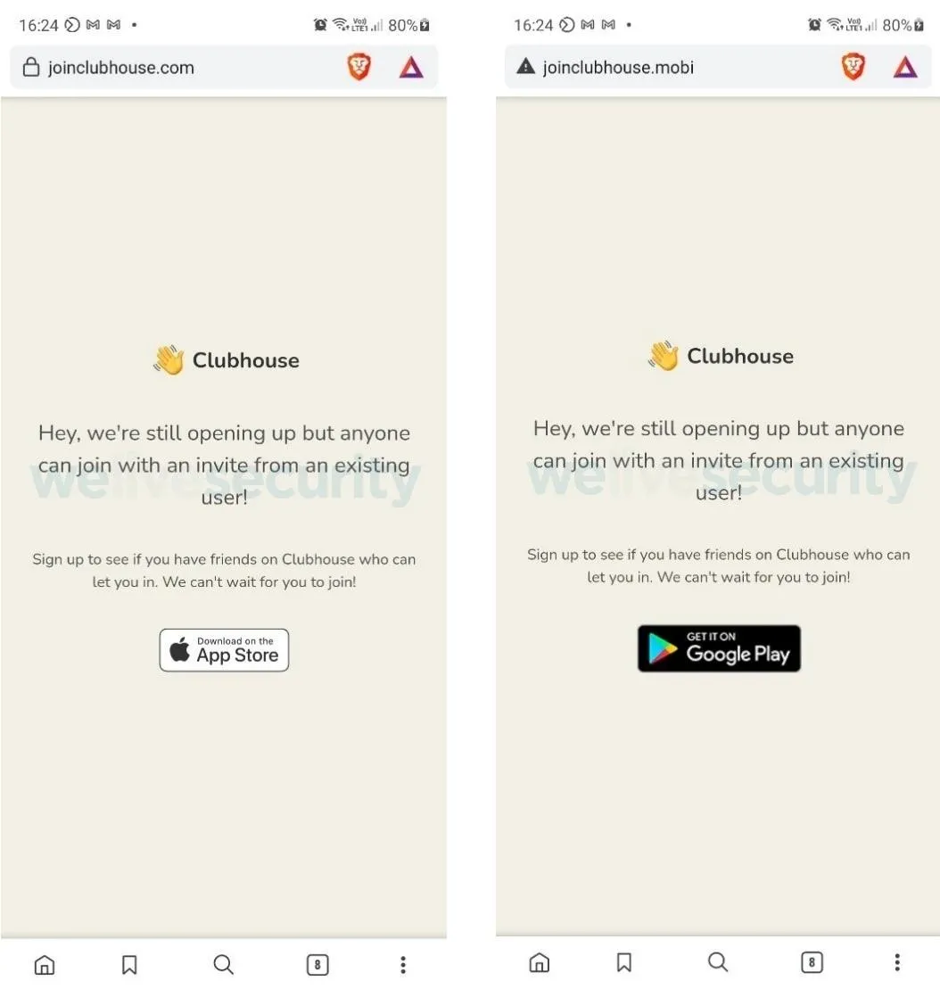 Справжній та підроблений сайти соцмережі Справжній та підроблений сайти соцмережі