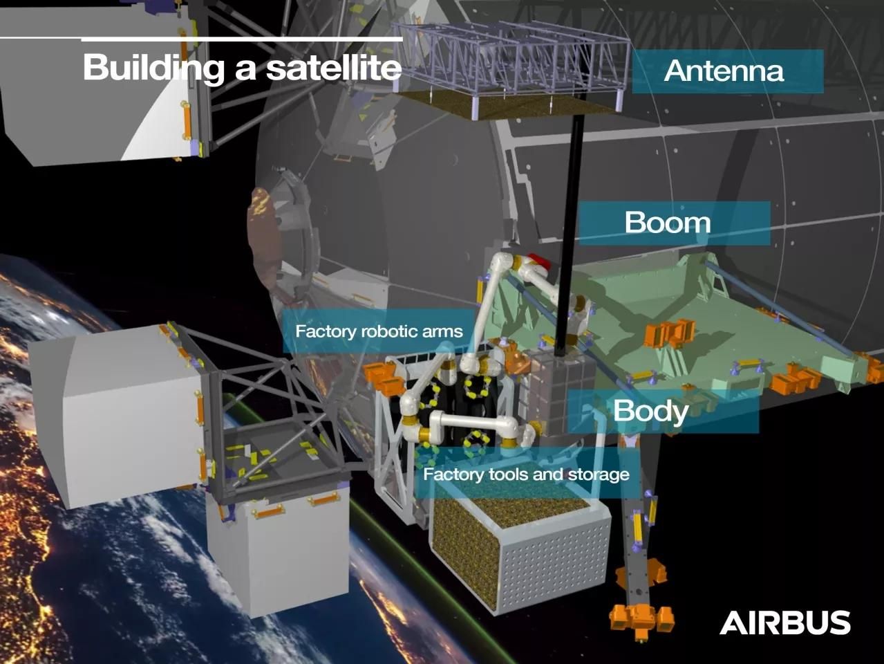 Airbus построит на орбите фабрику, которая будет собирать спутники