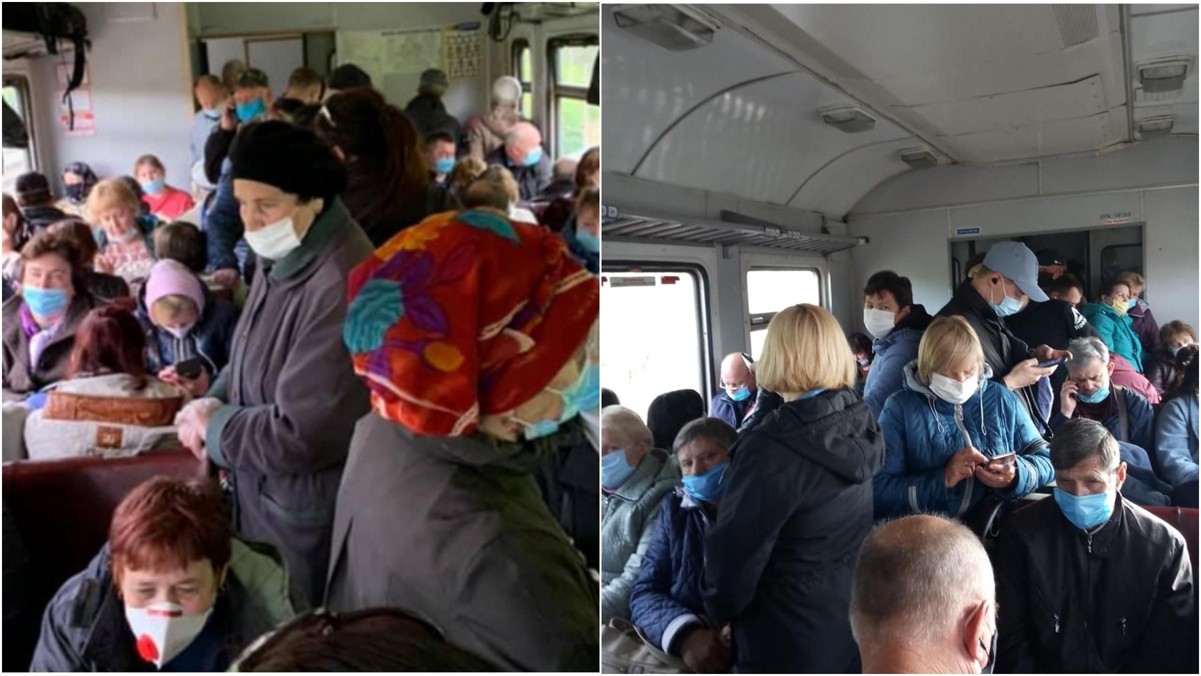 Заполненность электрички 202%: на Черниговщине нарушают карантин Заполненность электрички 202%: на Черниговщине нарушают карантин