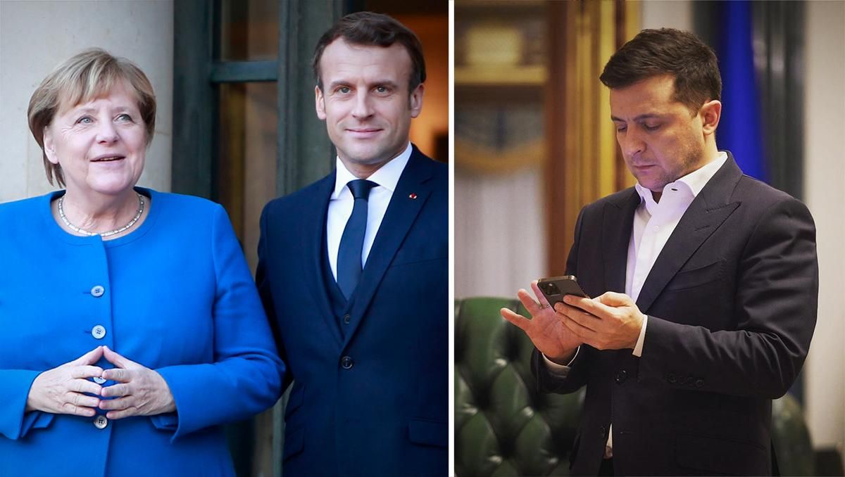 Зеленський, Макрон і Меркель обговорять Донбас без Путіна, – ЗМІ Зеленський, Макрон і Меркель обговорять Донбас без Путіна, – ЗМІ