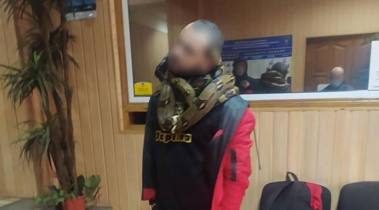 У Києві п'яний чоловік гуляв зі зміями на шиї: фото 