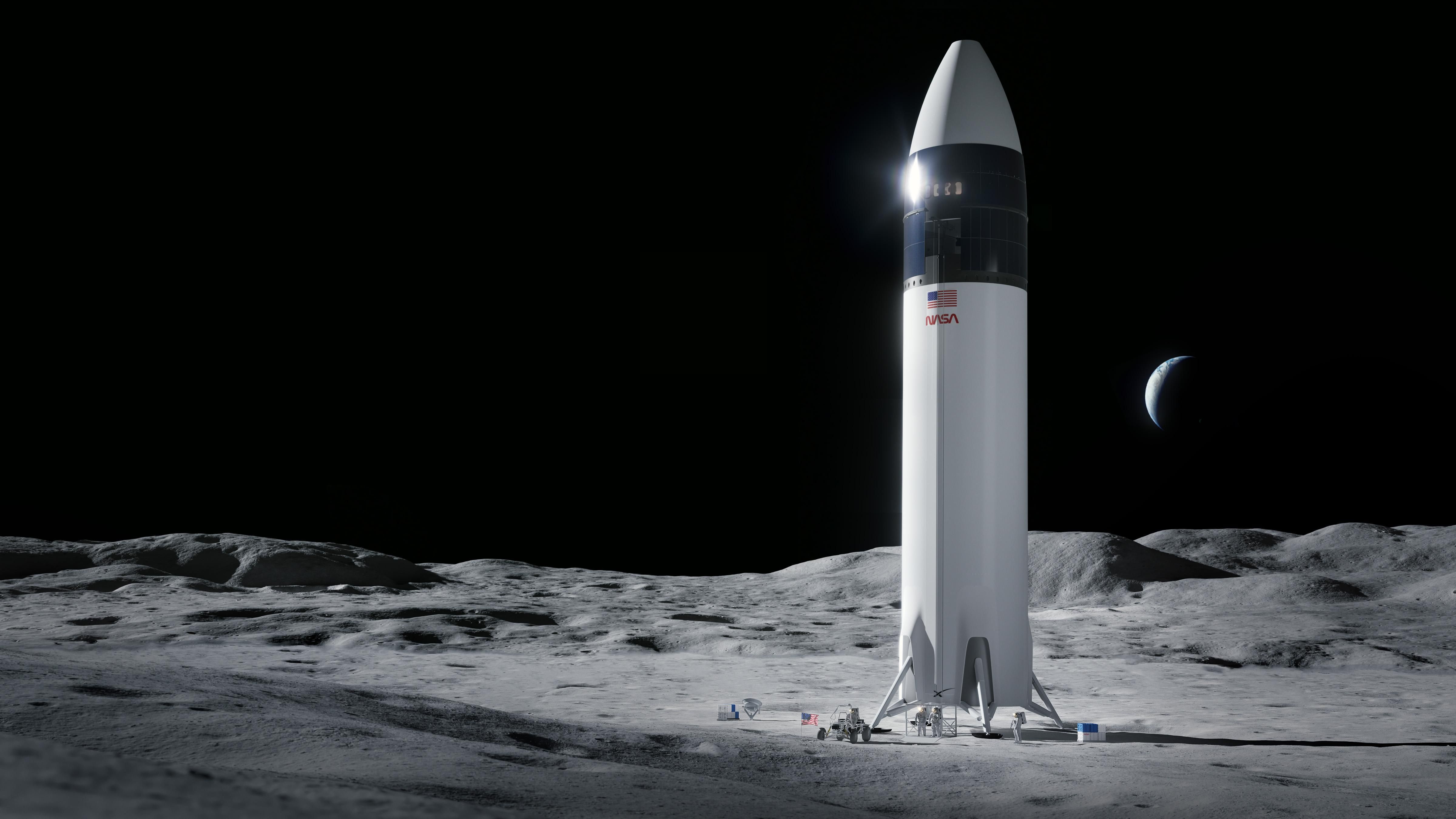 SpaceX высадит людей на Луну: компания выиграла контракт NASA по созданию космического корабля