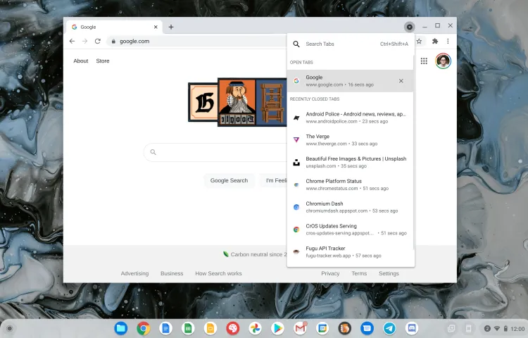 Chrome отримає меню закритих вкладок