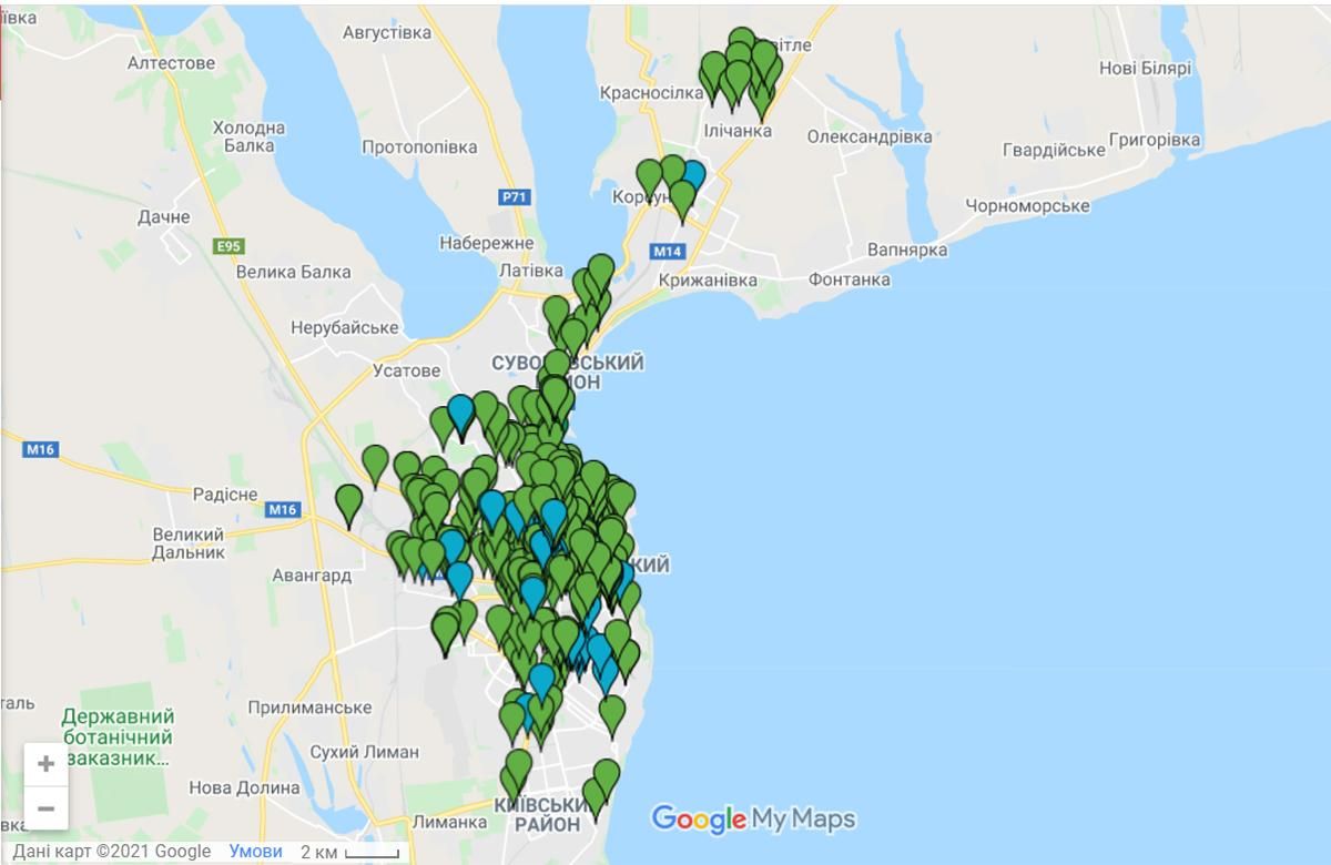 В Одеській мерії оприлюднили інтерактивну карту бомбосховищ
