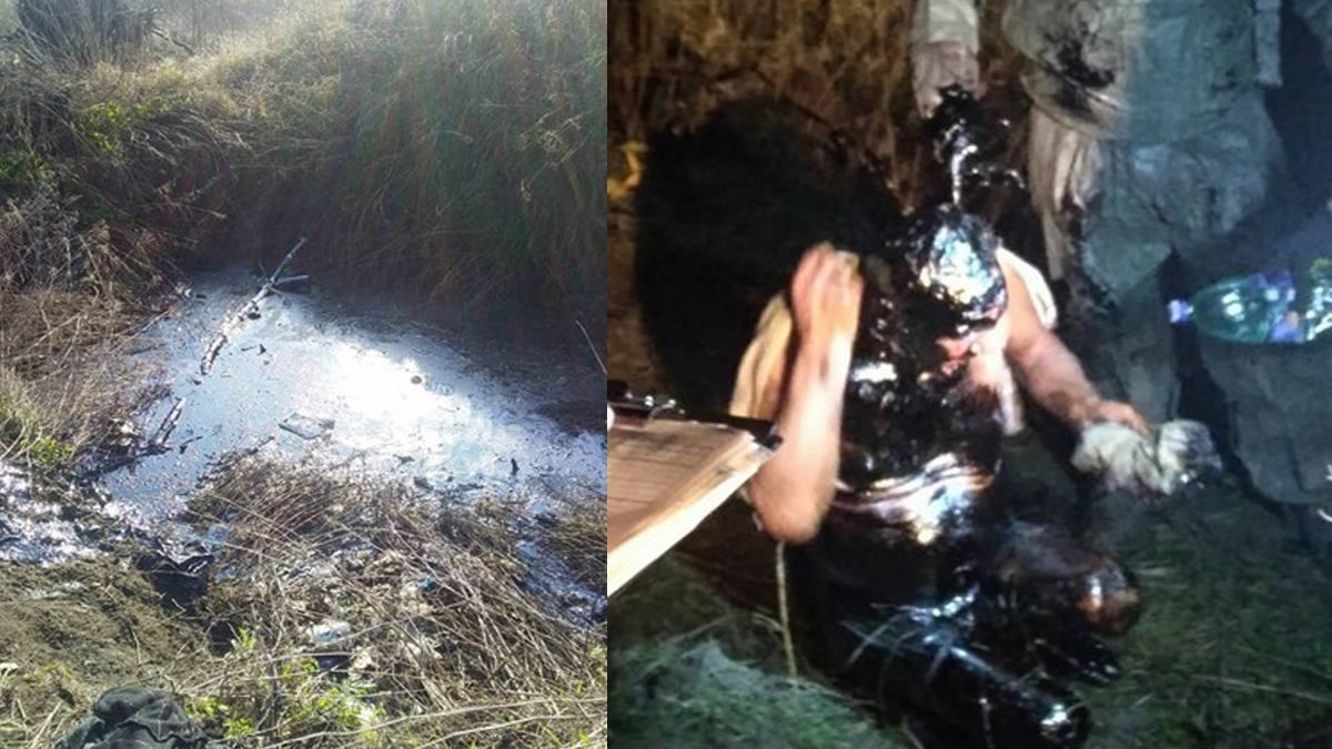 В Харьковской области мужчина провалился в смоляную яму: фото